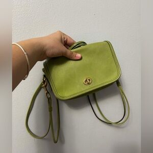 Green Leather Crossbody Bag coach limited edition